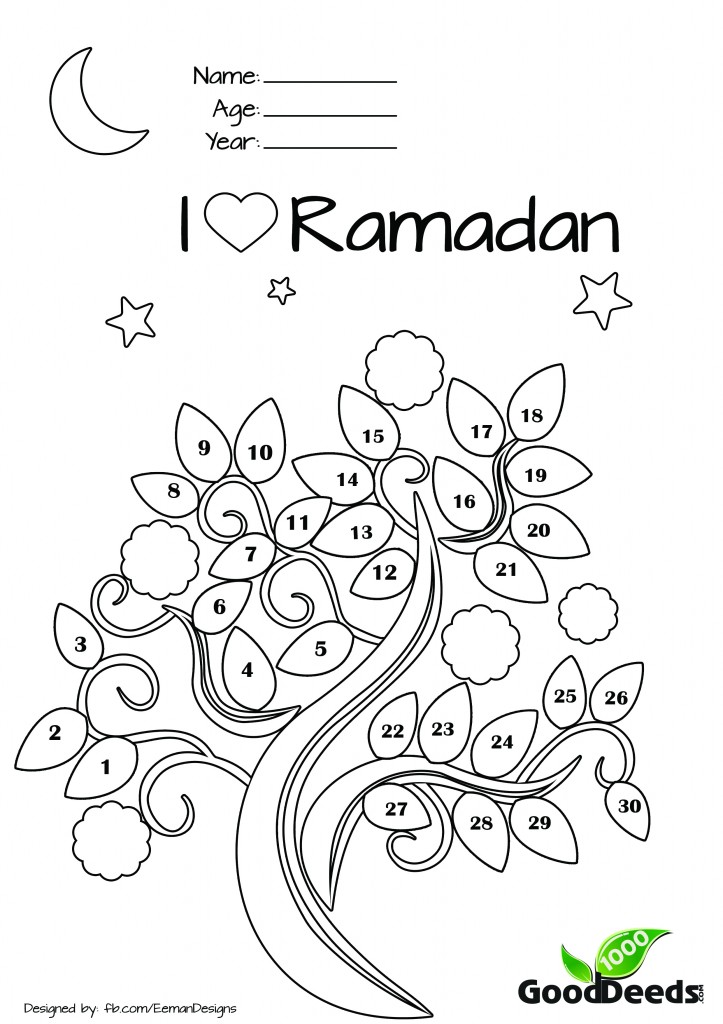 Ramadan fasting chart for children kids